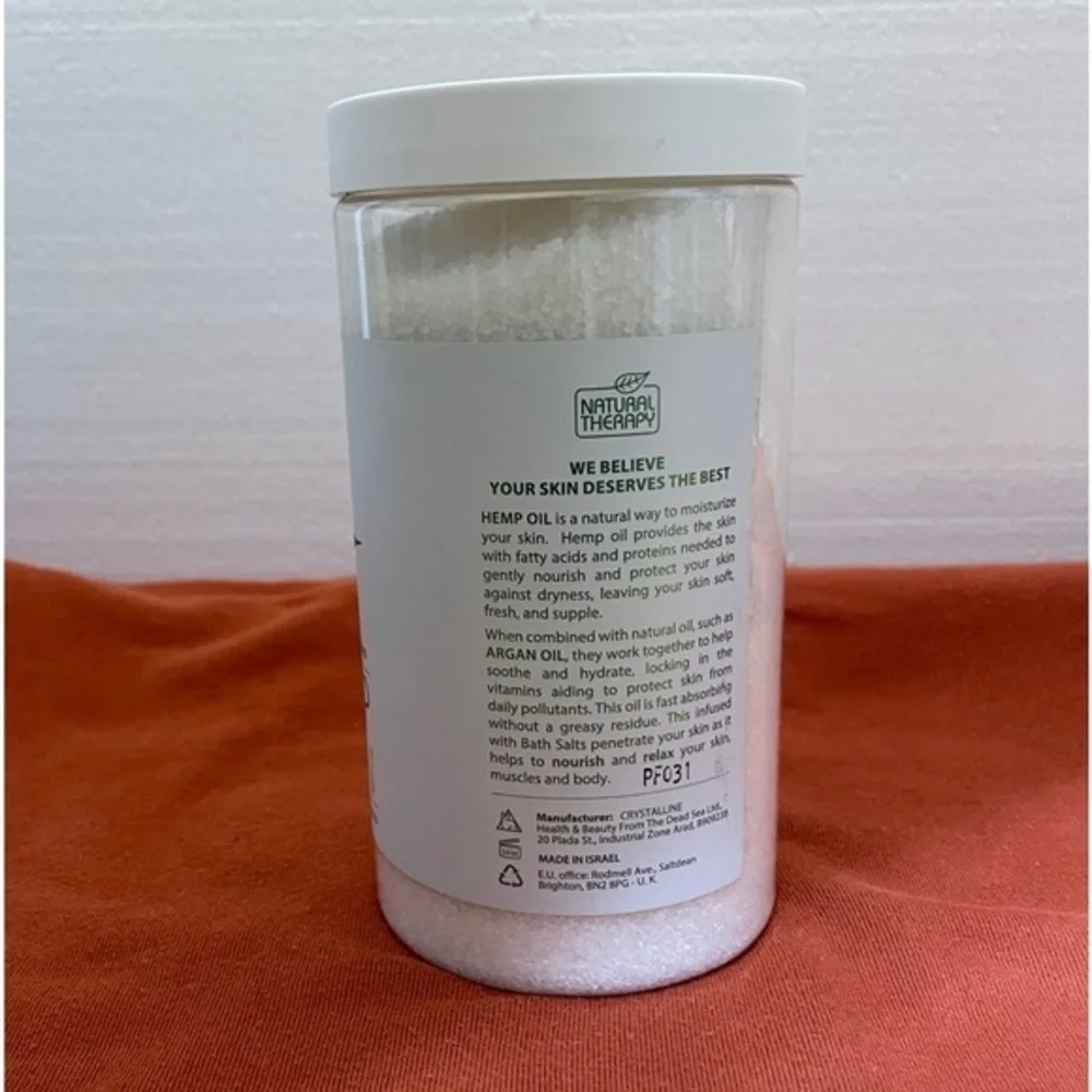 Natural Therapy 37 oz Hemp & Argan Nourishing Dead Sea‎ Bath Spa Salts